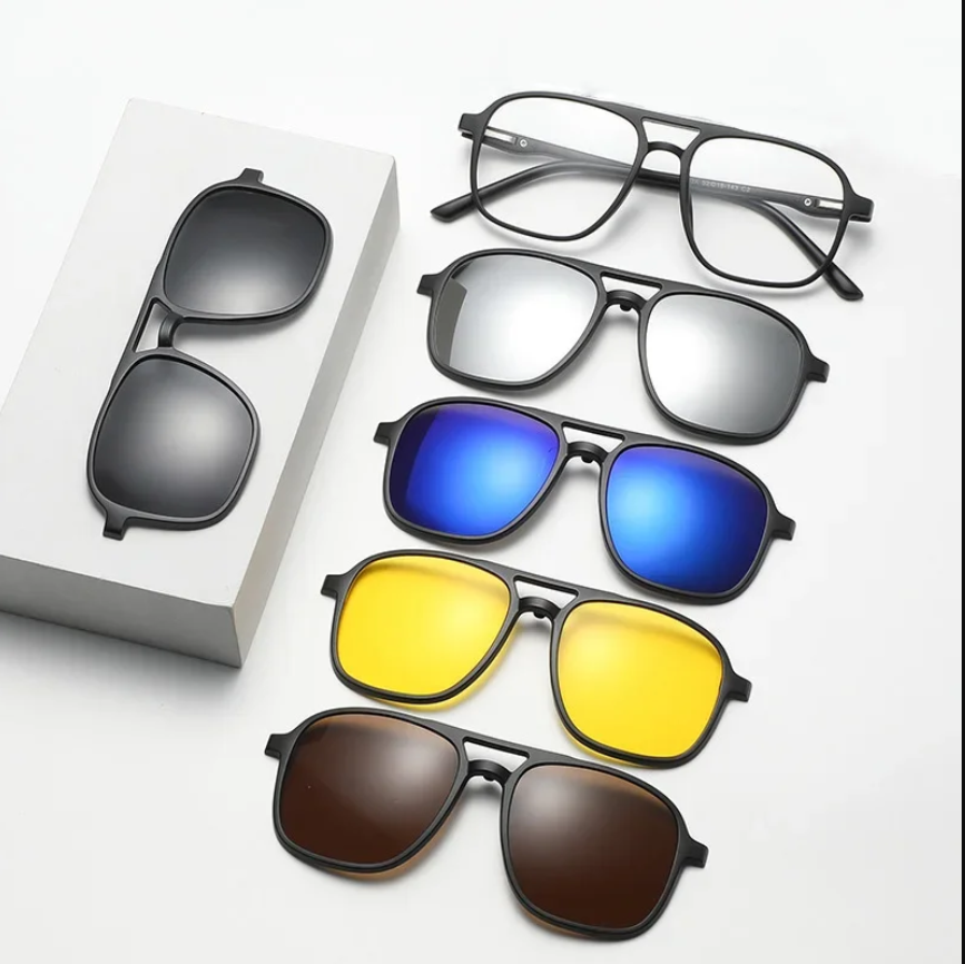 Óculos de Sol Magnético 6 em 1 | Alta Qualidade